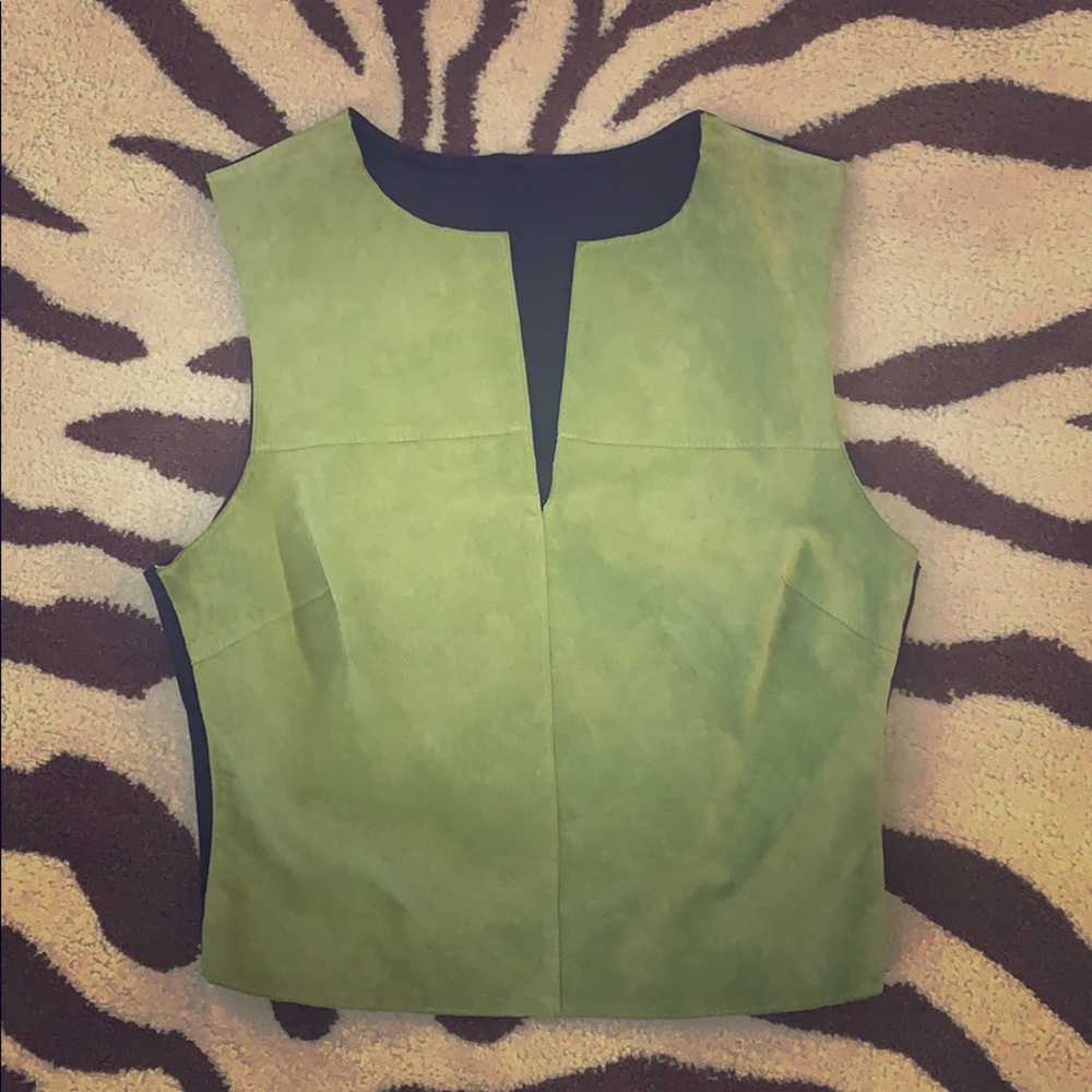 Suede green top